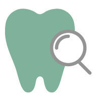 tooth and magnifying glass icon lippian family dentistry texarkana, tx
